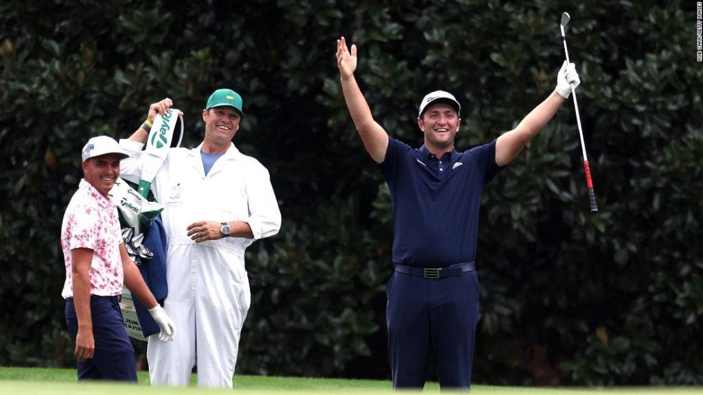 Jon Rahm skips golf ball across pond in amazing hole-in-one at the Masters