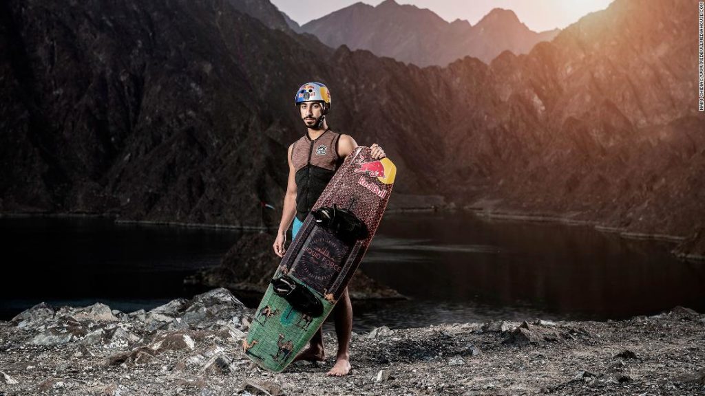 A man from the United Arab Emirates broke two wakeboarding records