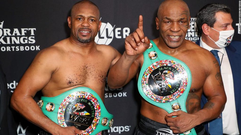 Mike Tyson fight: 'Frontline Battle' between former heavyweight champion Mike Tyson and Roy Jones Jr. ends in a draw