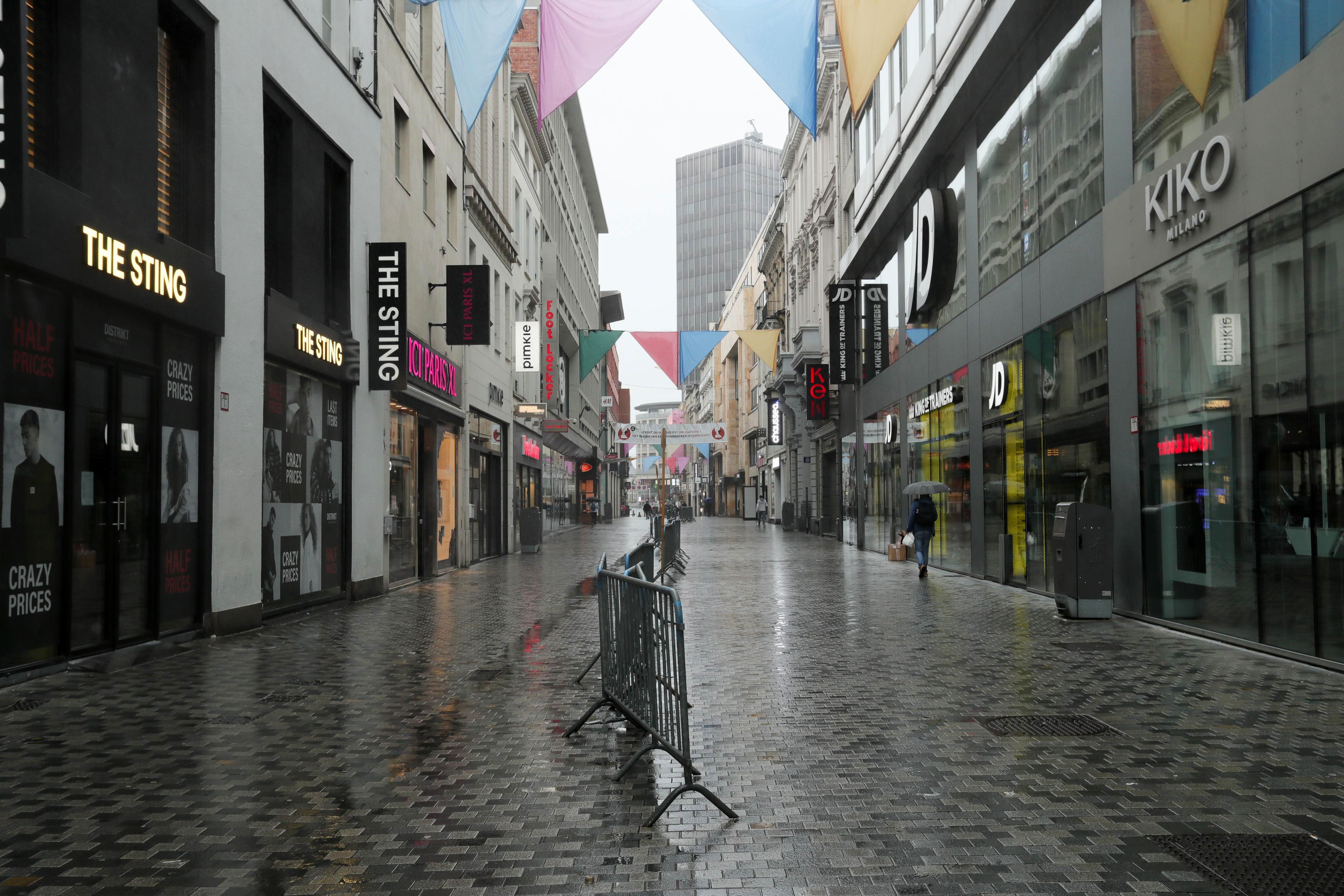Shops are closed in Brussels, Belgium, on November 2.
