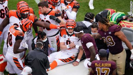 Players from both the Bengals and Washington comforted Joe Burrow after his horror injury.