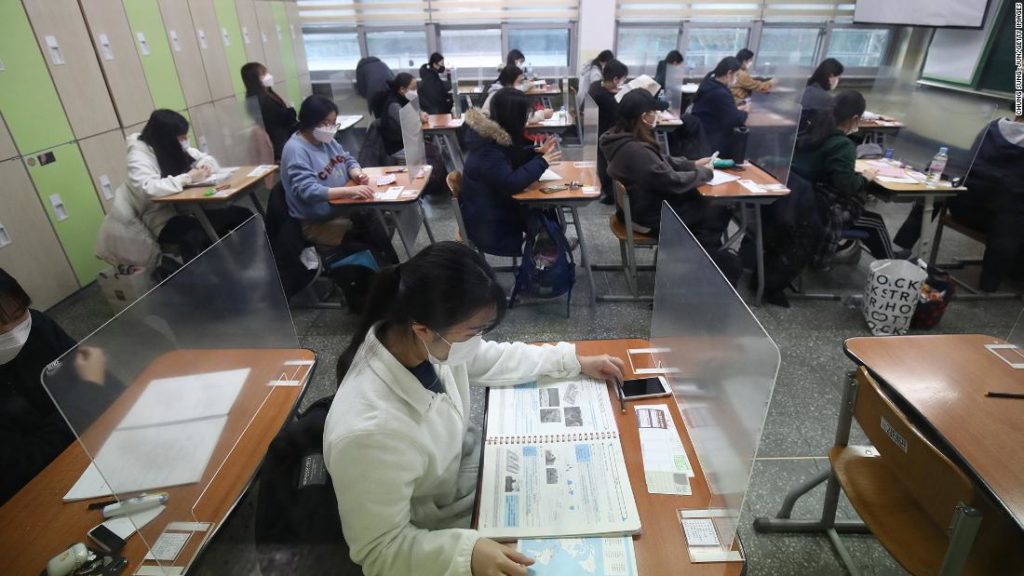 South Korea's Covid cases rise but half a million students sit for CSAT, a college entrance exam