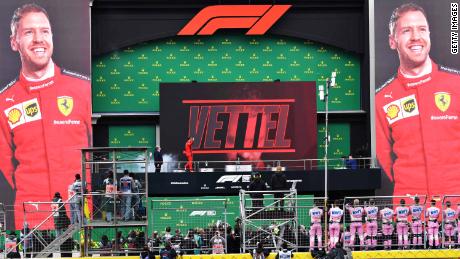 The 2020 Turkish Grand Prix brought Vettel his only podium of the year in difficult racing conditions.