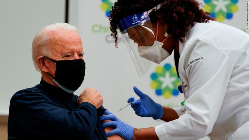 Biden receives first dose of Covid-19 vaccine on live television