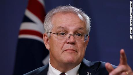 Prime Minister Scott Morrison speaks during a press conference on October 16, 2020, in Sydney, Australia.  