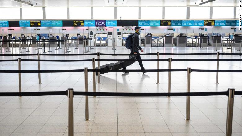 A passenger walks through Gatwick Airport in London, England, on November 27. 