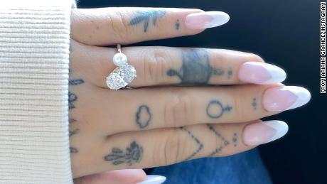 Ariana Grande posted the image of an engagement ring to her Instagram page.