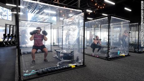 How a California gym is using plastic pods for workouts during coronavirus