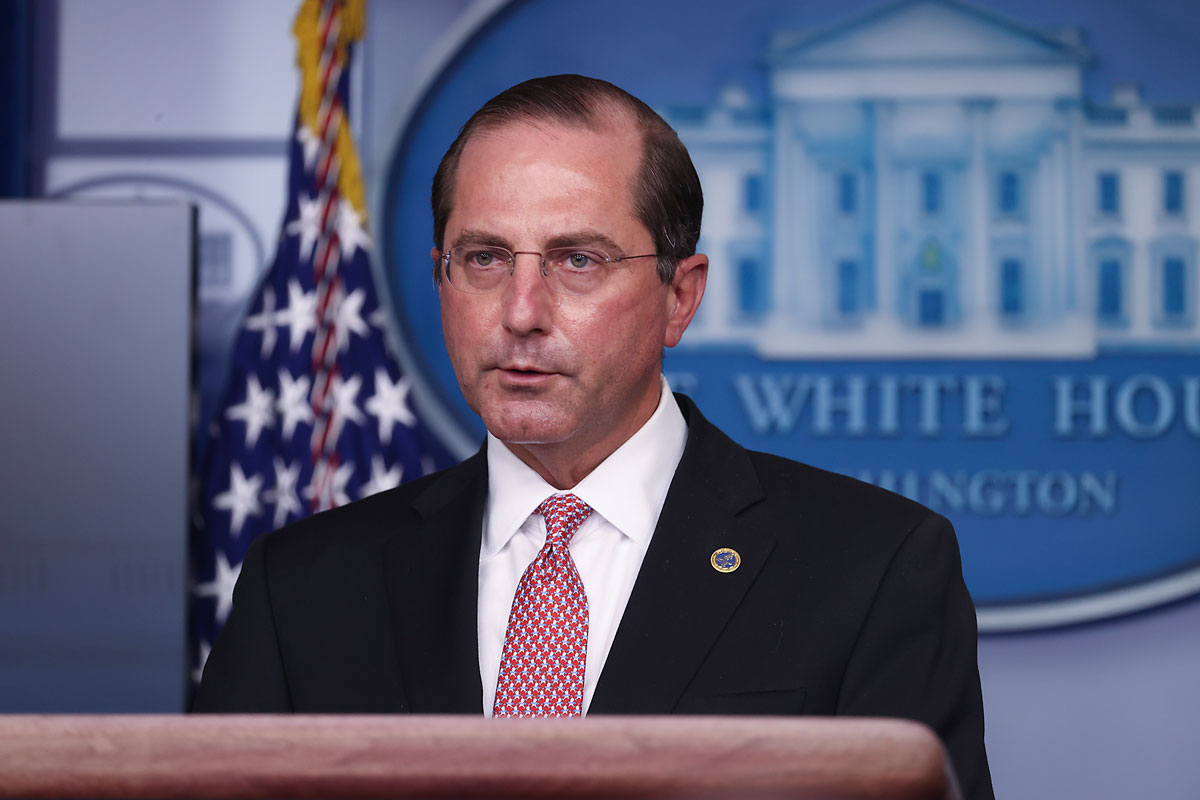 Secretary of Health and Human Services Alex Azar speaks during a White House Coronavirus Task Force press briefing in the James Brady Press Briefing Room at the White House on Nov. 19.