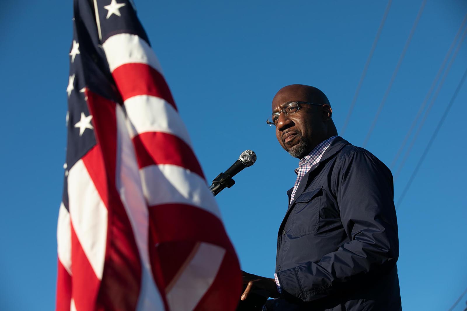 Senate candidate Raphael Warnock of Georgia speaks to supporters during a rally on November 15 in Marietta, Georgia.