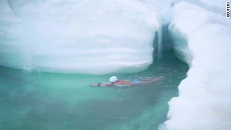  A climate activist swam under the Antarctic ice sheet to prove how quickly glaciers are melting