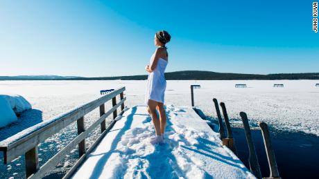 Ice swimming embraced by people of happiest country in the world