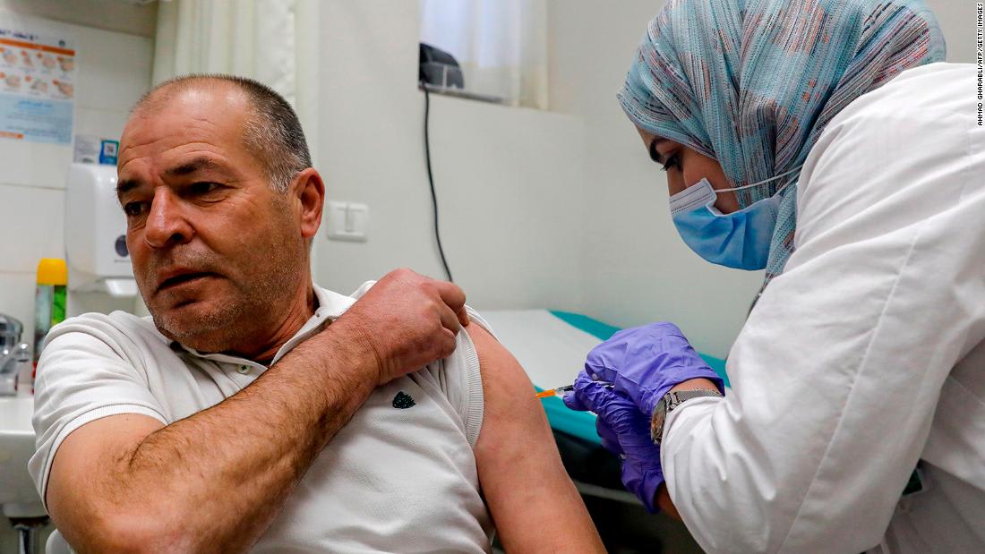 Vaccination rates highlight stark differences between Israelis and Palestinians -- amid row over responsibility