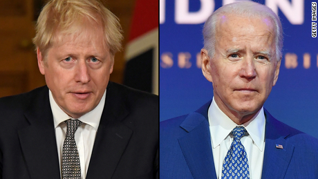 Boris Johnson will hope to secure a post-Brexit trade deal with Biden&#39;s administration.