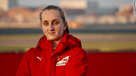 Maya Weug is the first woman to earn a place in the Ferrari Driver Academy.