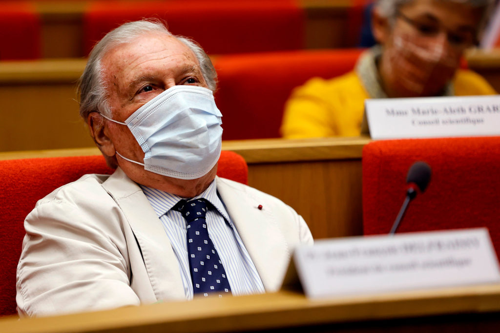 French physician Jean-Francois Delfraissy, head of France's scientific council on Covid-19 is seen at the Senate in Paris, on September 15, 2020.