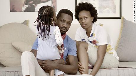 Bobi Wine and his wife, Barbara Itungo Kyagulanyi, are seen at home in this photo Wine tweeted on Tuesday, January 19.