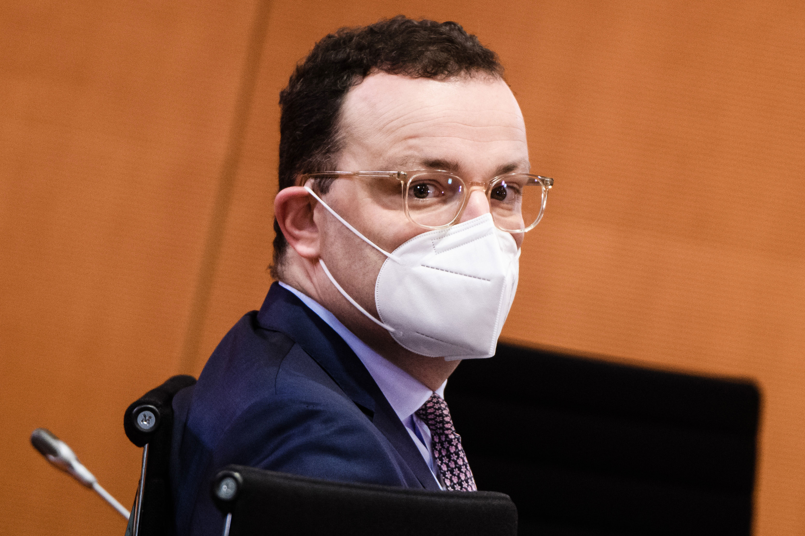 Jens Spahn, German health minister, attends a federal cabinet meeting at the Chancellery in Berlin on January 6.