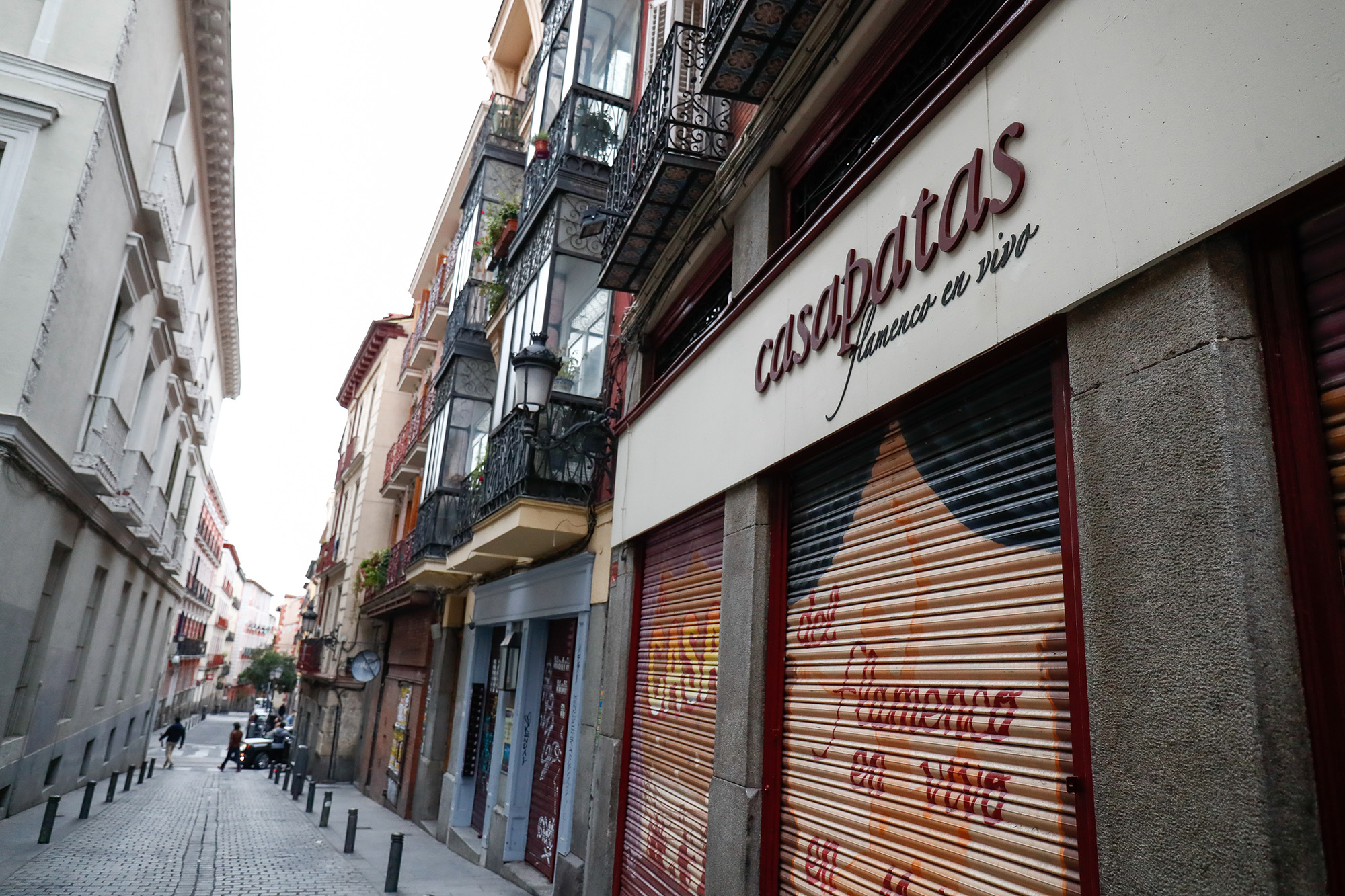 Restaurants and shops are closed due to the Covid-19 pandemic on October 28, 2020, in Madrid, Spain.