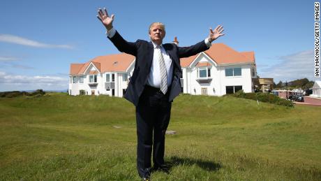Trump visits Turnberry Golf Club, after its $10 Million refurbishment on June 8, 2015.