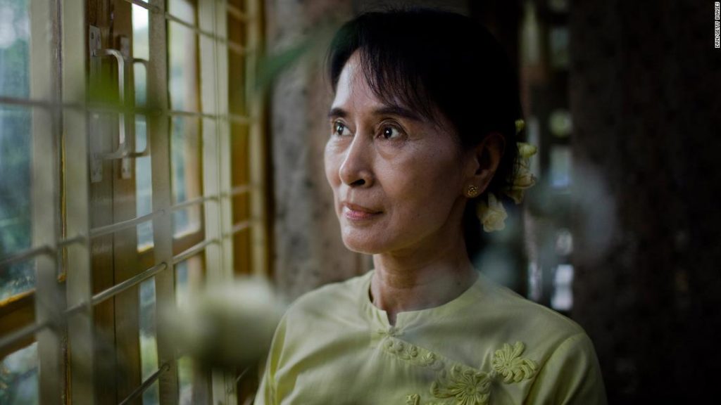 Myanmar democracy icon Aung San Suu Kyi poses for a portrait at the National League for Democracy (NLD) headquarters in Yangon on December 8, 2010 in Yangon, Myanmar.