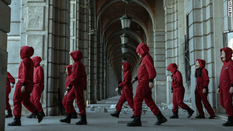 A still from the set of &quot;Money Heist.&quot; Netflix announced last year that it would produce a Korean adaptation of the Spanish series.