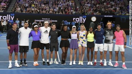 Some of tennis&#39; biggest names came together to help raise money for relief efforts.