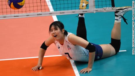 South Korea&#39;s Lee Jae-yeong in action during the women&#39;s quarter-final volleyball match between South Korea and the Netherlands at the Maracanazinho stadium in Rio de Janeiro on August 16, 2016.
