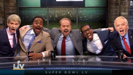 &quot;SNL&quot; opened with the Super Bowl pre-game show on Saturday.