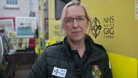 Angie Dymott, a paramedic with the Welsh Ambulance Service, was hospitalized with coronavirus last April. She recovered and has  returned to work.