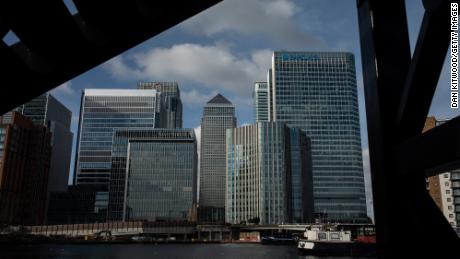 London&#39;s Canary Wharf business district is home to banks such as JPMorgan Chase, Citi, Barclays and HSBC.
