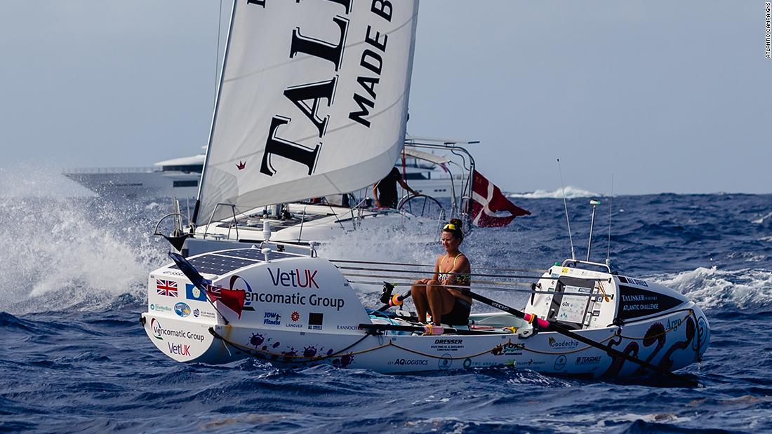 Jasmine Harrison delights in Atlantic Ocean world record row