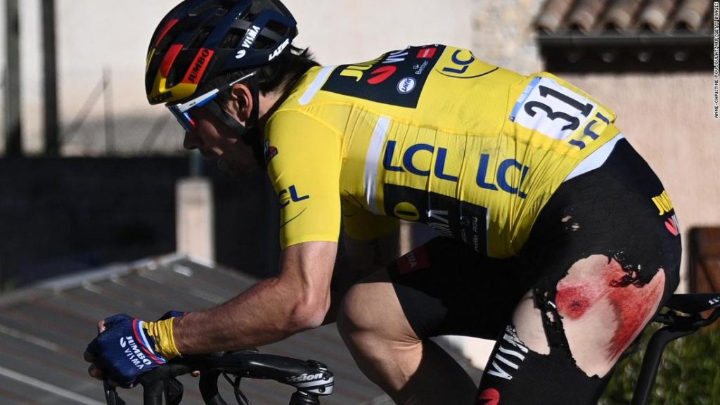 Primoz Roglic: Cyclist crashes twice, suffers a dislocated shoulder, loses race lead, but still finishes