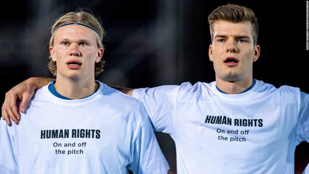 Norway players wear t-shirts protesting Qatar World Cup ahead of qualifier against Gibraltar