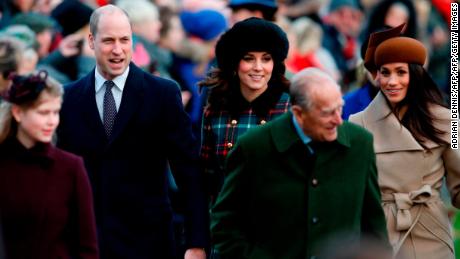 The royal family&#39;s traditional Christmas Day church service at  Sandringham on December 25, 2017.