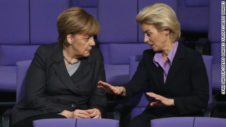 Ursula von der Leyen, left, the current European Commission President, previously served in Angela Merkel&#39;s cabinet.