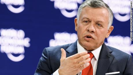 King Abdullah attends a session at the World Economic Forum&#39;s annual meeting in Davos, Switzerland on January 25, 2018.