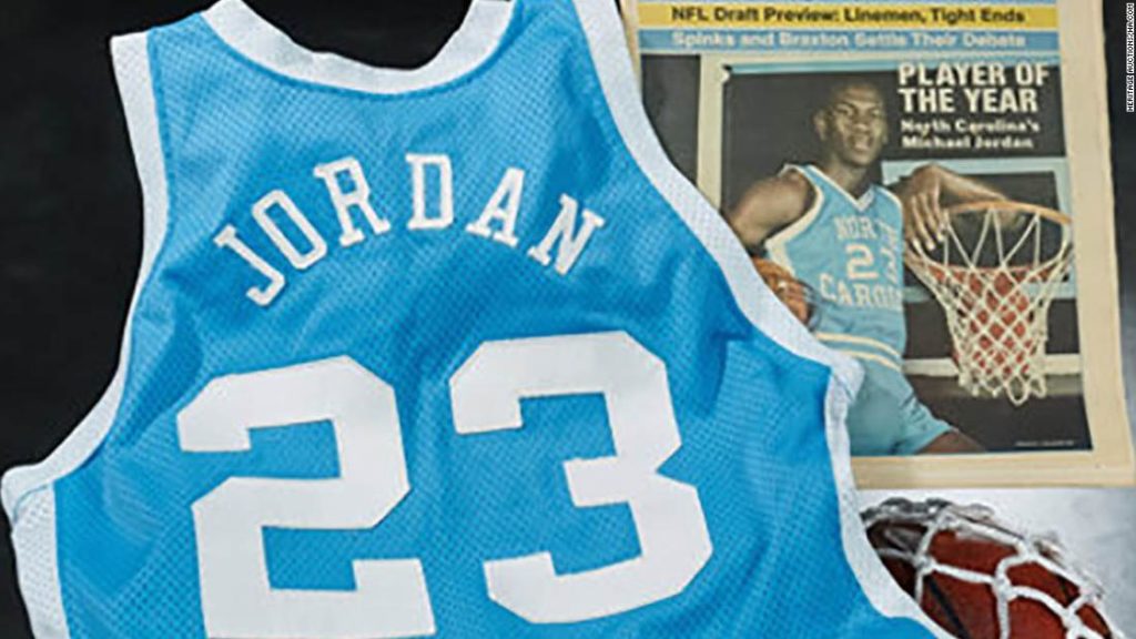 Michael Jordan's game-worn North Carolina jersey sold for record $1.38 million