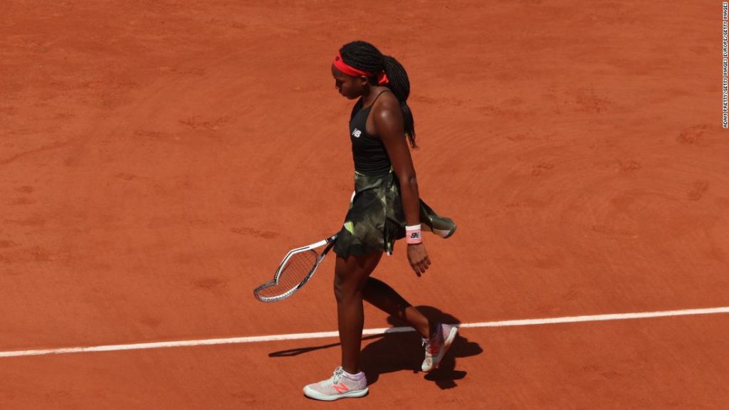 Coco Gauff smashes racquet as run at French Open comes to an end against Barbora Krejcikova