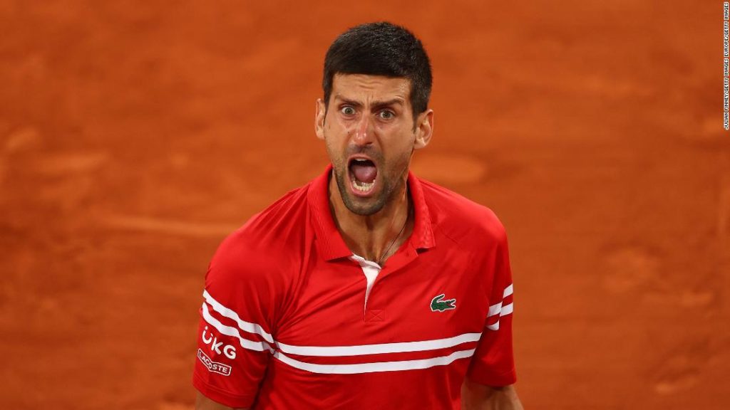 Novak Djokovic lets out guttural scream after setting up French Open semifinal against Rafael Nadal