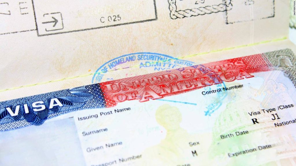 A file photo shows an incomplete J1 visa