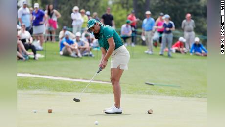 Megha Ganne competes in the Drive, Chip and Putt Championship at Augusta National in April 2019. 