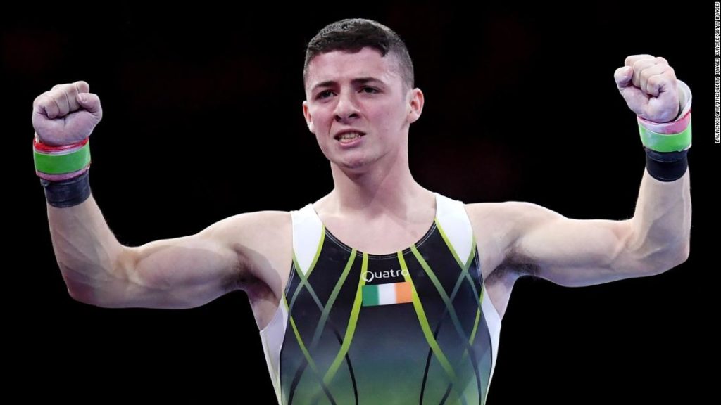 Irish gymnast jumps on Olympic Village cardboard bed to debunk 'anti-sex fake news