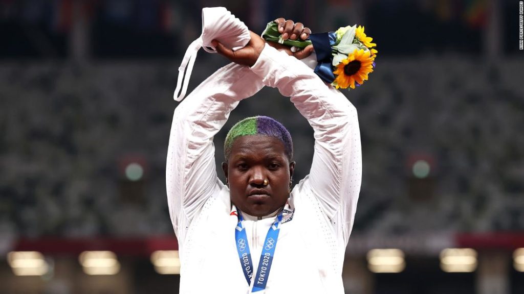 Raven Saunders' X podium protest: What it means and why the IOC is investigating