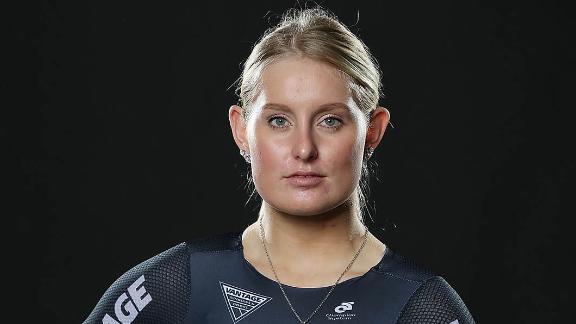 Olivia Podmore poses during the NZOC cycling Commonwealth Games headshots session.