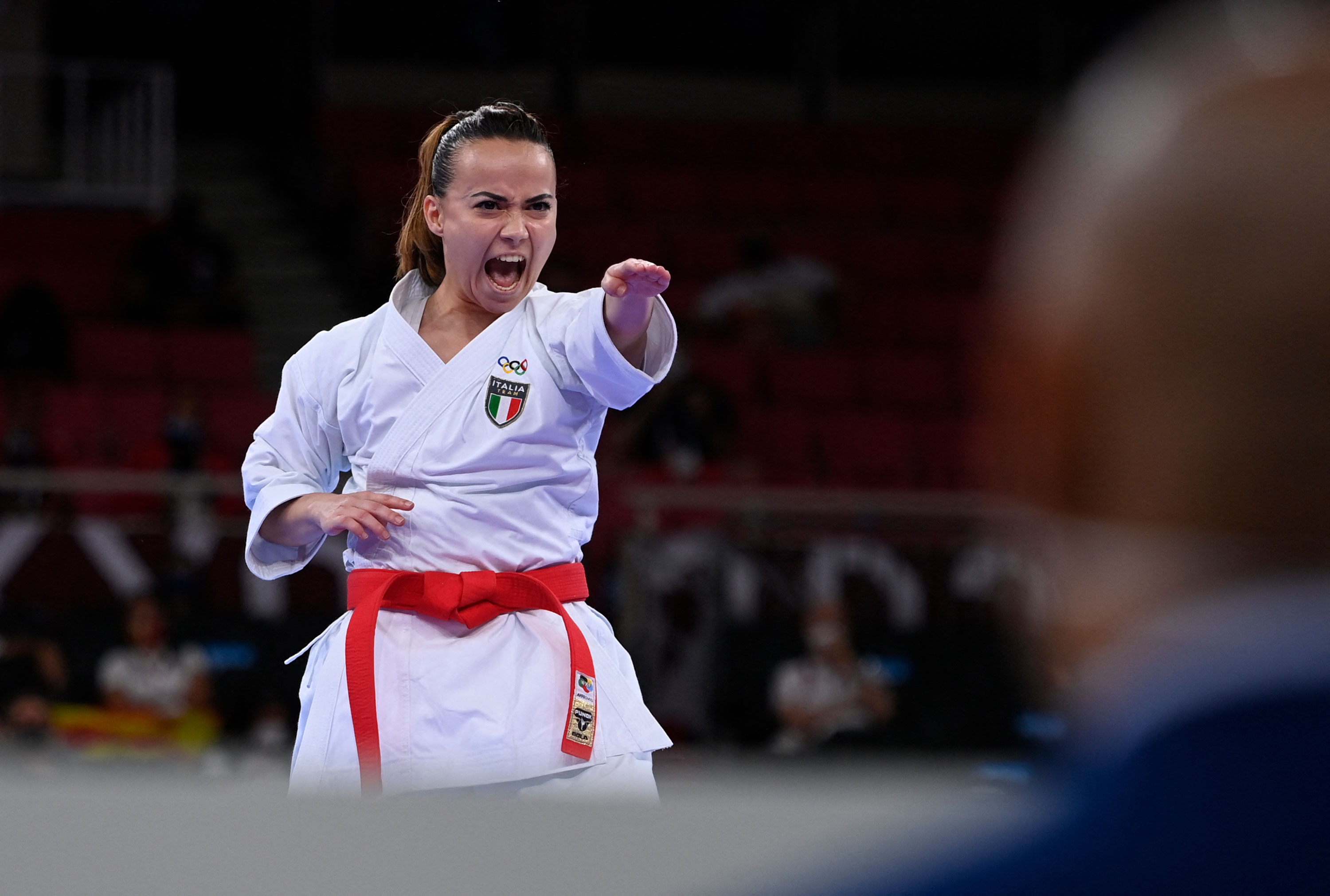 Italy's Viviana Bottaro performs in the kata event of karate competition on Thursday.